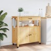 vidaXL Kitchen Trolley MONZA 33.1 in.x15.7 in.x35.4 in. Solid Wood Pine - 3 of 4