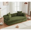 78.5" Corduroy 4-in-1 Folding Convertible Sleeper Sofa Bed, 3-Seater Modular Sofa with DIY Combination and 2 Pillows - 2 of 4