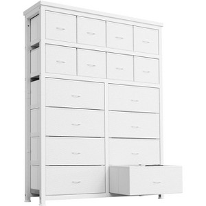 Jojoka Tall Dresser for Bedroom,16 Drawer Dressers & Chests of Drawers, Fabric Storage Drawer, 11.8" D x 39.9" W x 51.2" H - 1 of 4