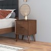 Airsurfer Compact Rich Walnut Nightstand Mid-Century Modern Nightstand Bedroom Furniture for Stylish Bedroom Organization - 2 of 4