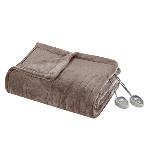 Queen Plush Electric Heated Bed Blanket Mink Beautyrest Target