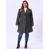 Women's Winter Notched Lapel Single Breasted with Pockets Pea Coats - Agnes Orinda - 3 of 4