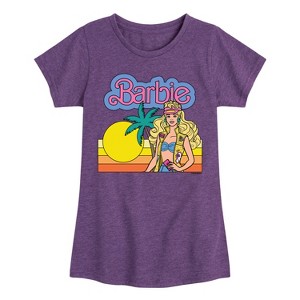 Girls' - Barbie - Cali Sunset Barbie- Girls Fitted Short Sleeve Graphic T-Shirt Fitted Short Sleeve Graphic T-Shirt - 1 of 4