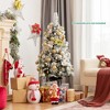 Costway Set of 2 Pre-lit 4ft Snowy Christmas Entrance Tree 4FT w/ 100 LED Lights - 2 of 4