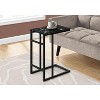 Monarch Specialties Accent Table C-Shaped End Side Snack Living Room Bedroom Metal Laminate Black Marble Look Contemporary Modern - 2 of 4
