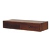 Mounted Console with 2 Drawers, Solid Mango Wood, Chestnut Finish, Space-Saving Floating Design - 3 of 4