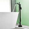 Cobbe Floor Standing Bathtub Faucet with Waterfall Swivel Spout and Handheld Shower Single Handle Freestanding Bathtub Fill Faucet Matte Black - 3 of 4