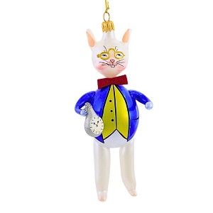 De Carlini Italian Ornaments 6.0 Inch The Hatter's Hare Christmas Tree Ornament , White Rabbit Watch (1PC) - 1 of 4
