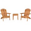 Tangkula Outdoor 3 Pieces Adirondack Chair Patio Furniture Set Eucalyptus Wood - 4 of 4