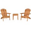 Tangkula Outdoor 3 Pieces Adirondack Chair Patio Furniture Set Eucalyptus Wood - image 4 of 4