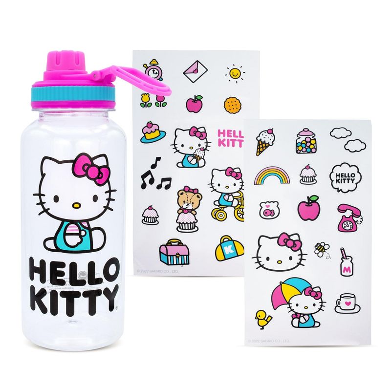 Silver Buffalo Sanrio Hello Kitty Icons 32-Ounce Water Bottle and Sticker Set, 1 of 7