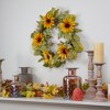 Northlight Yellow Sunflower and Pine Cone Artificial Fall Harvest Wreath - 24 inch, Unlit - 2 of 4
