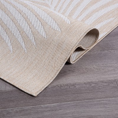 Natural Palm Leaves Flat Woven Synthetic Indoor/Outdoor Rug 2' x 3'