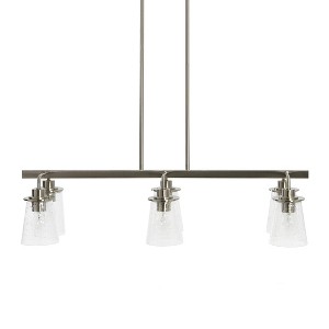 Storied Home Jameson - Metal and Seedy Glass 6-Light Linear Chandelier - 1 of 4
