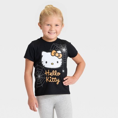 Toddler Girls' Hello Kitty Spider Halloween T-Shirt - Black