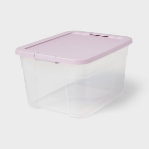 66qt Clear Latching Storage Box Lavender Splash - Brightroom™ - 1 of 3
