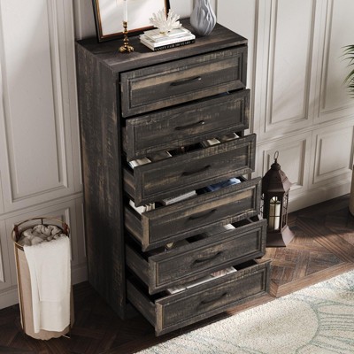 6 Drawer Tall Dresser Organizer with Charging Station