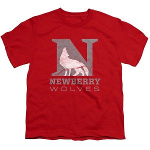 Newberry College Distressed Primary Logo Kids T-Shirt For Youth Red - 1 of 4