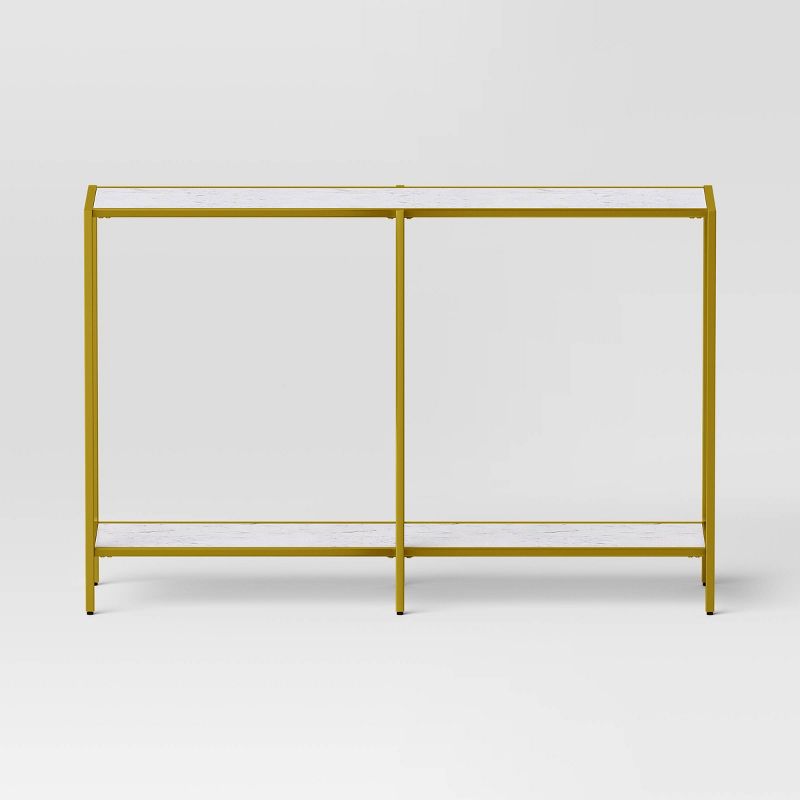 Faux Marble and Metal Console Table Gold - Threshold&#8482;, 4 of 6