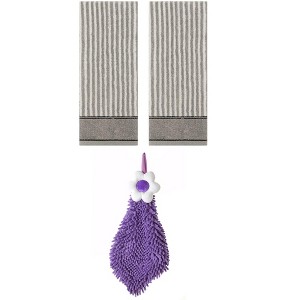 REGALWOVEN 3 Pcs Soft Absorbent Bathroom Hand Towels for Kitchen, Gym - 1 of 4