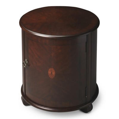 HomeRoots 24" Dark Brown Round End Table