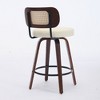 PAGED Bar Stools Set of 2 Modern Swivel PU Leather Counter Stools with Wooden Back and Legs Modern Counter Height Bar Stools for Bar, Kitchen - 3 of 4