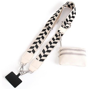 Universal Crossbody Strap for Phone Case with Zippered Pouch, Fashion Neck Lanyard, Detachable Wrist Strap, Compatible with iPhone 16 Pro Max, 15 Plus - 1 of 4