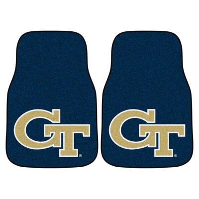 NCAA Georgia Tech Yellow Jackets Carpet Car Mat Set 2pc - Blue