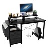 Sapphtopaz Modern Home Office Desks Computer Desk with Outlets Drawers Side Pocket Writing Desk Gaming Desk Office Desk Vanity Table for Home Office - 2 of 4