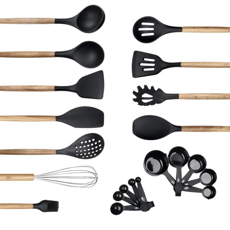 Kaluns Kitchen Utensils Set, 21 Piece Wood and Silicone, Cooking Utensils, Dishwasher Safe and Heat Resistant Kitchen Tools, 4 of 6