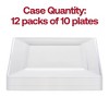 Smarty Had A Party 6.5" White with Silver Square Edge Rim Plastic Appetizer/Salad Plates (120 Plates) - 4 of 4