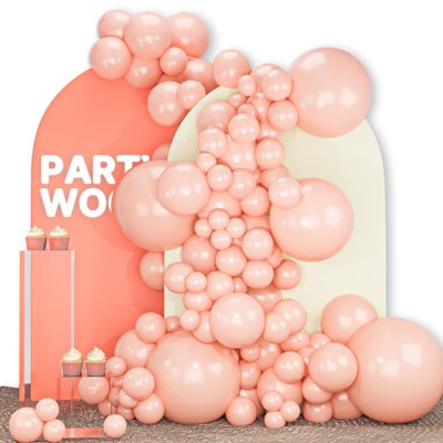 PartyWoo Balloons Light Pink Pastel Peachy 18 12 10 5 Inch 142 pcs