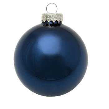 Northlight Shiny Finish Christmas Ball Ornaments - 2.75" (70mm) - Midnight Blue - 12ct