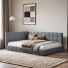 Full Corner Daybed,L Shaped Day Bed with Upholstered Armrest,Modern Velvet Sofa Bed Frame,No Box Spring Needed - Leovsnove - 2 of 4