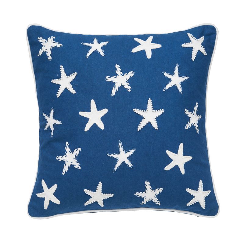 C&F Home 18" x 18" American Stars Blue 4th of July Patriotic Square Throw Pillow Large, 1 of 3