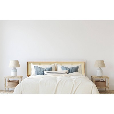Crawford Queen Bed with Light Brown Pine Frame and Cane Headboard