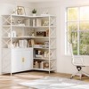 Corner Bookshelf with Storage, 6-Tier L-Shaped Bookcase with Drawers for Living Room and Home Office - 2 of 4