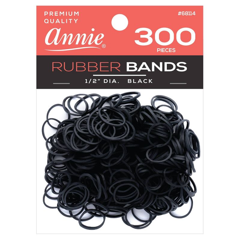 Annie International Rubber Bands - Black - 300ct, 1 of 3
