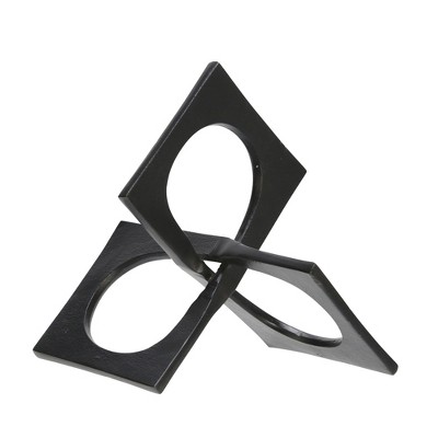 Sagebrook Home Metal Sculpture Decor - Linked Square Design - Abstract Style Design for Decorative Table