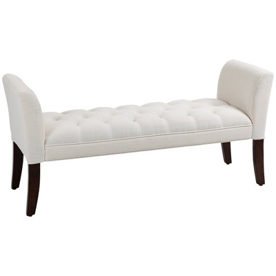 Homcom End Of Bed Bench With Button Tufted Design Upholstered Bedroom   GUEST B4a32d2a 09d0 4f92 90e0 1a6fc8440bf0