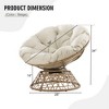 YARDSIGHT Papasan Chair with Large Plush Cushion -Hand-Woven Wicker Base, Cozy Lounge Chair for Living Room, Bedroom, Balcony, or Reading Nook - 3 of 4