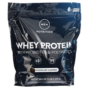 MRM Nutrition Whey Protein with Probiotics & Postbiotics, Chocolate, 5 lb (2,270 g) - 1 of 2