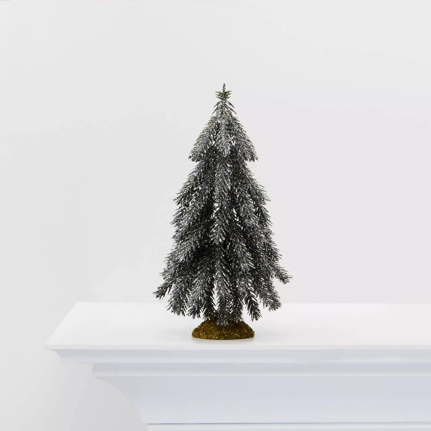 Small Glitter Tree Christmas Tree Decorative Figurine Silver - Wondershop™ - image 1 of 5