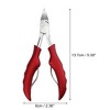 Unique Bargains Toe Nail Clippers Professional Nail Clipper Kit for Travel or Home Red Stainless Steel - 4 of 4