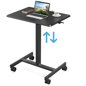 Musment Table Height Adjustable Mobile Laptop Cart, Ergonomic Standing Desk Rolling Workstation Podium Stand from 28" to 42" Tall - 1 of 4