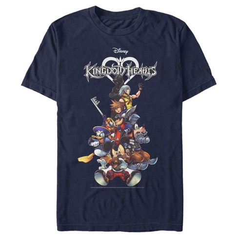 Men's Kingdom Hearts Coded Box Art T-shirt - Navy Blue - Large : Target