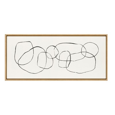 Dancing Circles Black and White Abstract Canvas Art