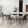Set of 4 Dining Chairs PU Leather Seat Metal Legs Home Kitchen Accent Side Chair Dark Gray - Gray - 4 of 4