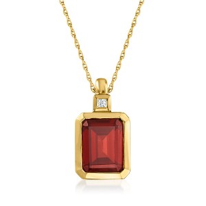 Ross-Simons 2.60 Carat Garnet Pendant Necklace With Diamond Accent in 14kt Yellow Gold - 1 of 3