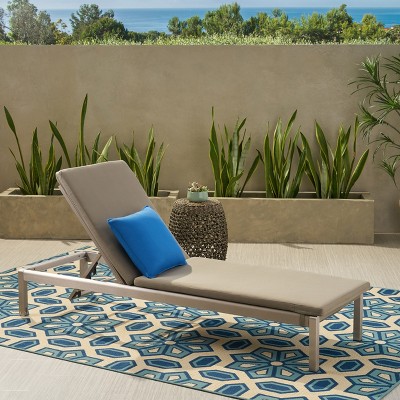 Christopher Knight Home Cape Coral Outdoor Mesh and Aluminum Chaise Lounge with Cushion